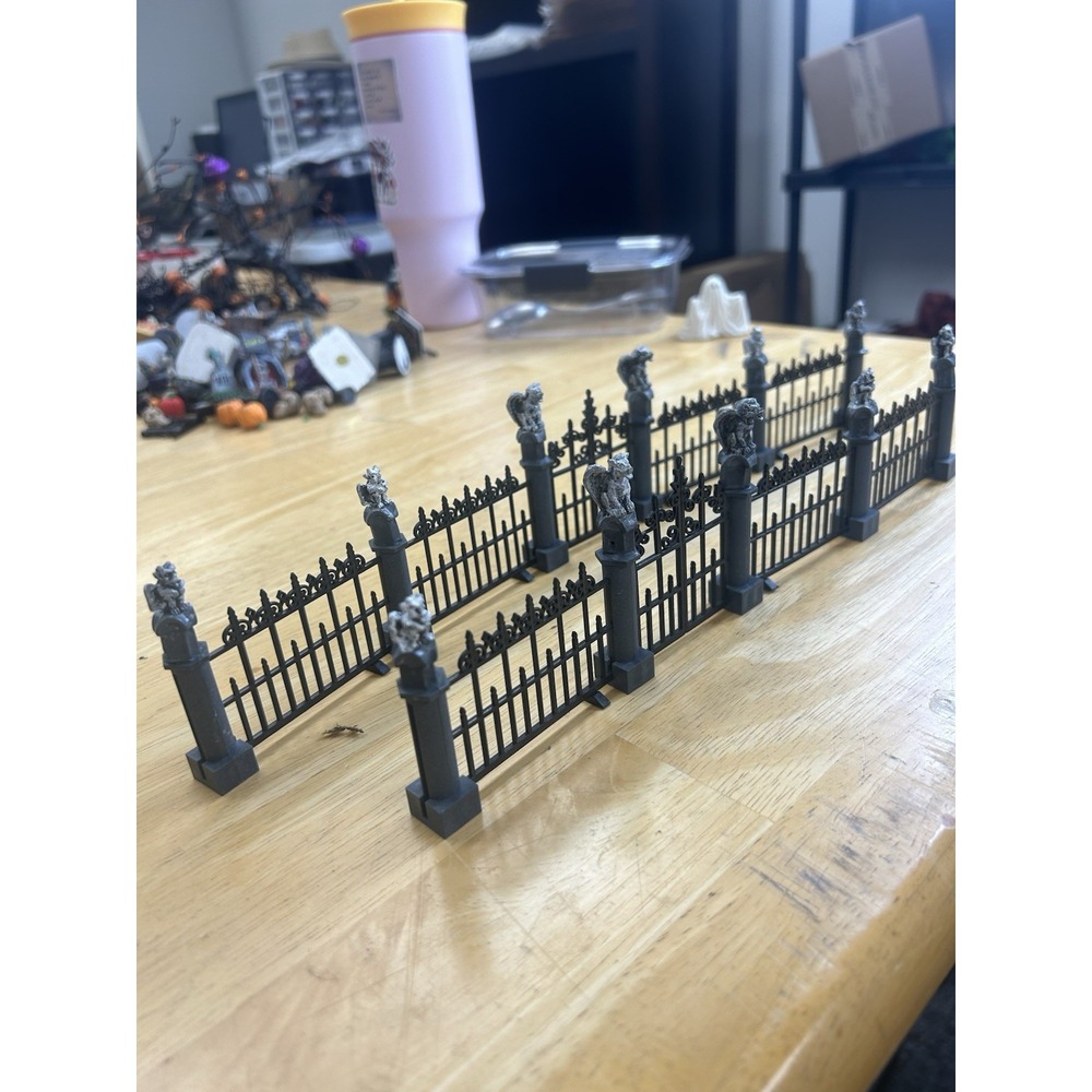 Halloween Fence Village Gate Set of 9 Scary Horror Prop Model Scene Display